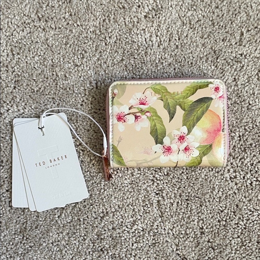 Ted Baker Pink Floral Small Zipper Wallet